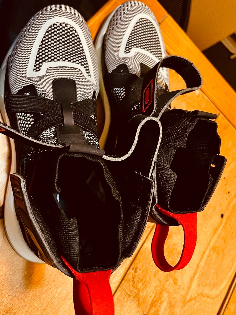 Men's Athletic Sneakers in Black, White & Red